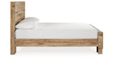 Hyanna Full Panel Bed with Mirrored Dresser and Nightstand in Tan Brown from Ashley Furniture - Luna Furniture