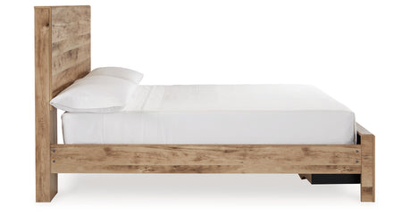 Hyanna Full Panel Storage Bed with Mirrored Dresser in Tan Brown from Ashley - Luna Furniture