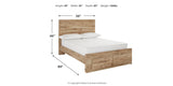 Hyanna Full Panel Storage Bed with Mirrored Dresser in Tan Brown from Ashley Furniture - Luna Furniture