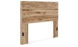 Hyanna Full Panel Headboard with Mirrored Dresser and 2 Nightstands in Tan Brown from Ashley - Luna Furniture