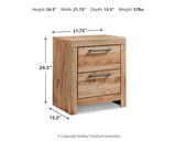 Hyanna King Panel Headboard with Mirrored Dresser and Nightstand in Tan Brown from Ashley - Luna Furniture