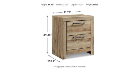 Hyanna Full Panel Bed with Mirrored Dresser and 2 Nightstands in Tan Brown from Ashley - Luna Furniture