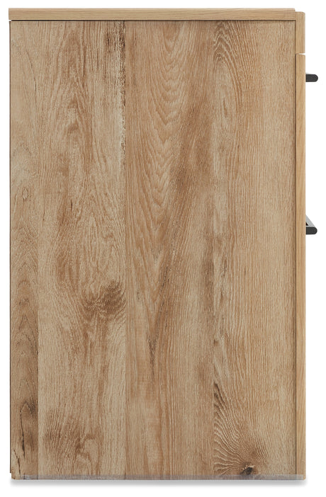 Hyanna Tan Brown Queen Panel Bed, Dresser, and Nightstand from Ashley Furniture - Luna Furniture