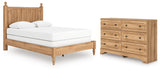 Aleaport Queen Panel Bed with Dresser in Warm Brown from Ashley Furniture - Luna Furniture