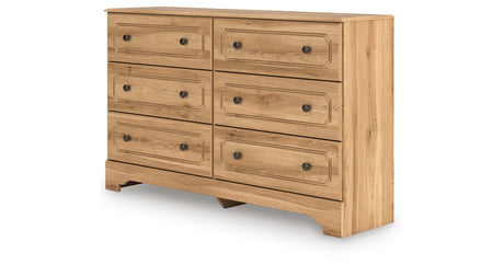 Aleaport Queen Panel Bed with Dresser and Chest in Warm Brown from Ashley - Luna Furniture