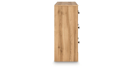 Aleaport Twin Panel Bed with Dresser and Chest in Warm Brown from Ashley - Luna Furniture