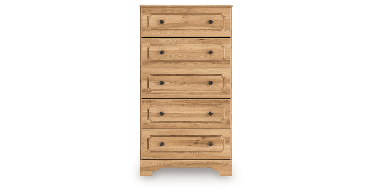 Aleaport Queen Panel Bed with Chest and Nightstand in Warm Brown from Ashley Furniture - Luna Furniture