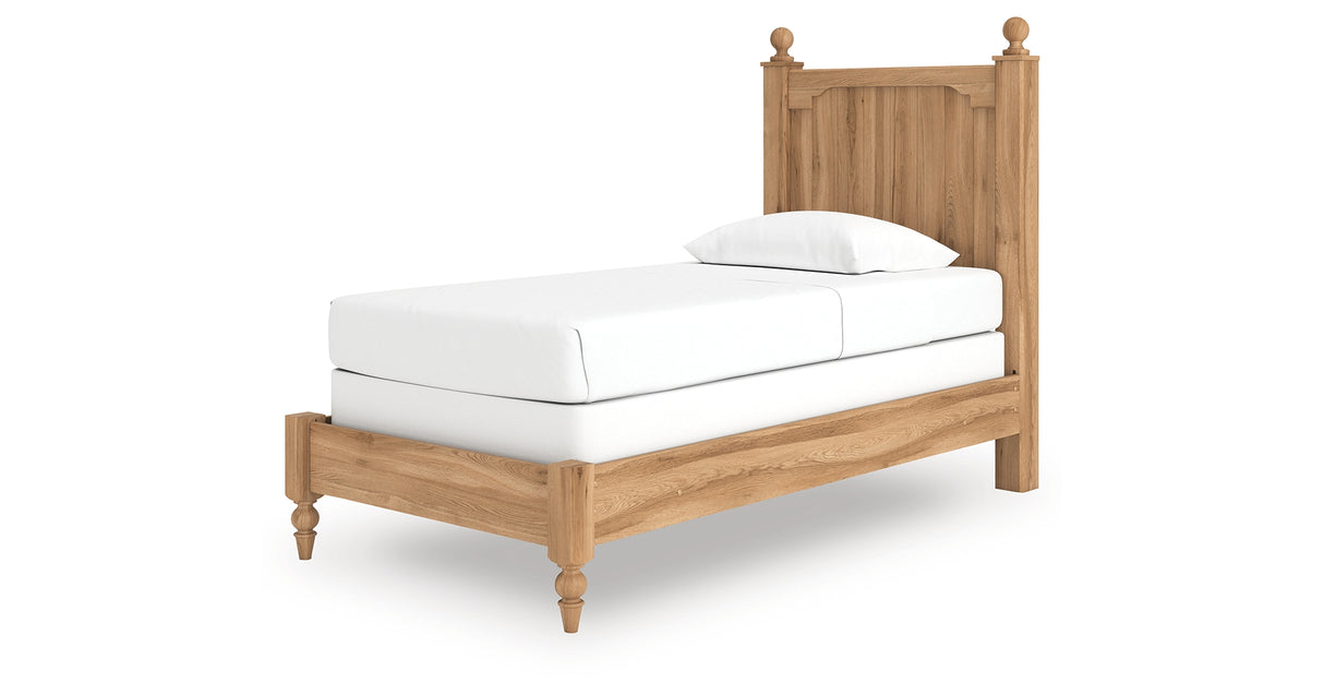 Aleaport Warm Brown Twin Panel Bed from Ashley Furniture - Luna Furniture