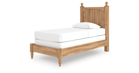 Aleaport Warm Brown Twin Panel Bed from Ashley - Luna Furniture