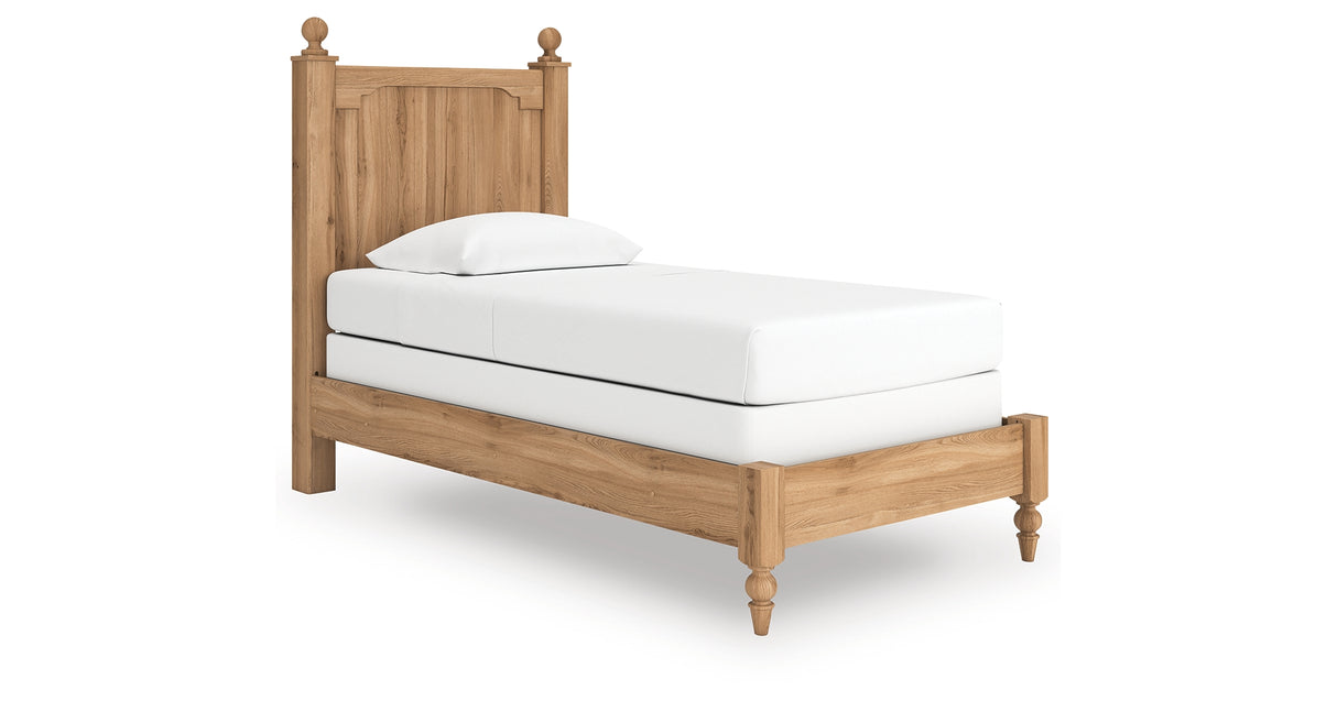 Aleaport Twin Panel Bed with Chest and Nightstand in Warm Brown from Ashley Furniture - Luna Furniture