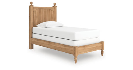 Aleaport Twin Panel Bed with Dresser in Warm Brown from Ashley - Luna Furniture