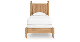 Aleaport Twin Panel Bed with Mirrored Dresser and Nightstand in Warm Brown from Ashley Furniture - Luna Furniture