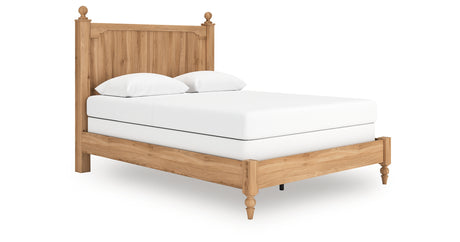 Aleaport Queen Panel Bed with Dresser in Warm Brown from Ashley - Luna Furniture