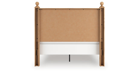 Aleaport Queen Panel Bed with Mirrored Dresser in Warm Brown from Ashley - Luna Furniture