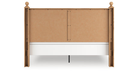 Aleaport Warm Brown King Panel Bed, Dresser, Mirror and Nightstand from Ashley - Luna Furniture