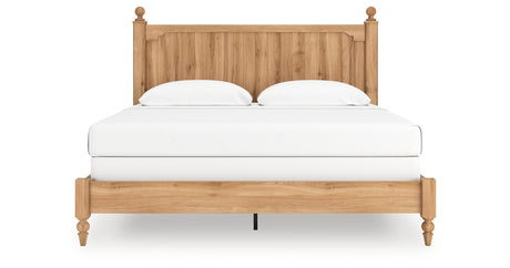Aleaport Warm Brown King Panel Bed from Ashley - Luna Furniture