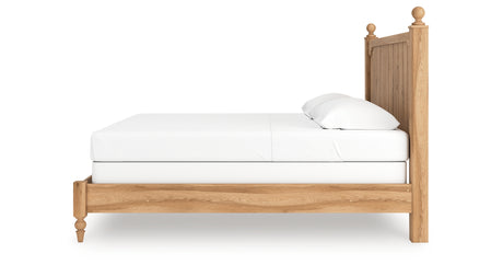 Aleaport King Panel Bed with Chest and Nightstand in Warm Brown from Ashley - Luna Furniture