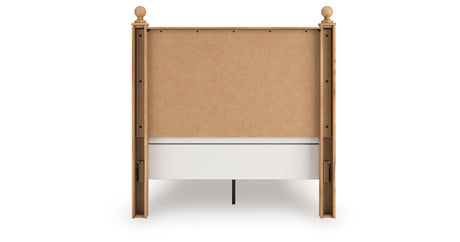 Aleaport Full Panel Bed with Mirrored Dresser and Nightstand in Warm Brown from Ashley - Luna Furniture