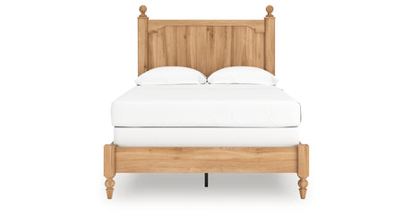 Aleaport Full Panel Bed with Mirrored Dresser and Nightstand in Warm Brown from Ashley - Luna Furniture