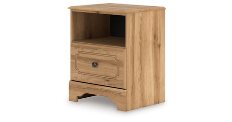 Aleaport Twin Panel Bed with Dresser and Nightstand in Warm Brown from Ashley - Luna Furniture