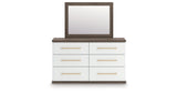 Kendanport Queen Upholstered Platform Bed, Dresser and Mirror from Ashley Furniture - Luna Furniture