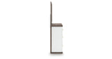 Kendanport White/Brown Queen Upholstered Bed, Dresser, Mirror and Nightstand from Ashley Furniture - Luna Furniture