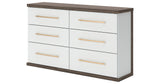 Kendanport White/Brown King Upholstered Bed, Dresser and Nightstand from Ashley Furniture - Luna Furniture