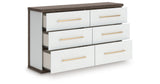 Kendanport Brown/White Dresser from Ashley Furniture - Luna Furniture