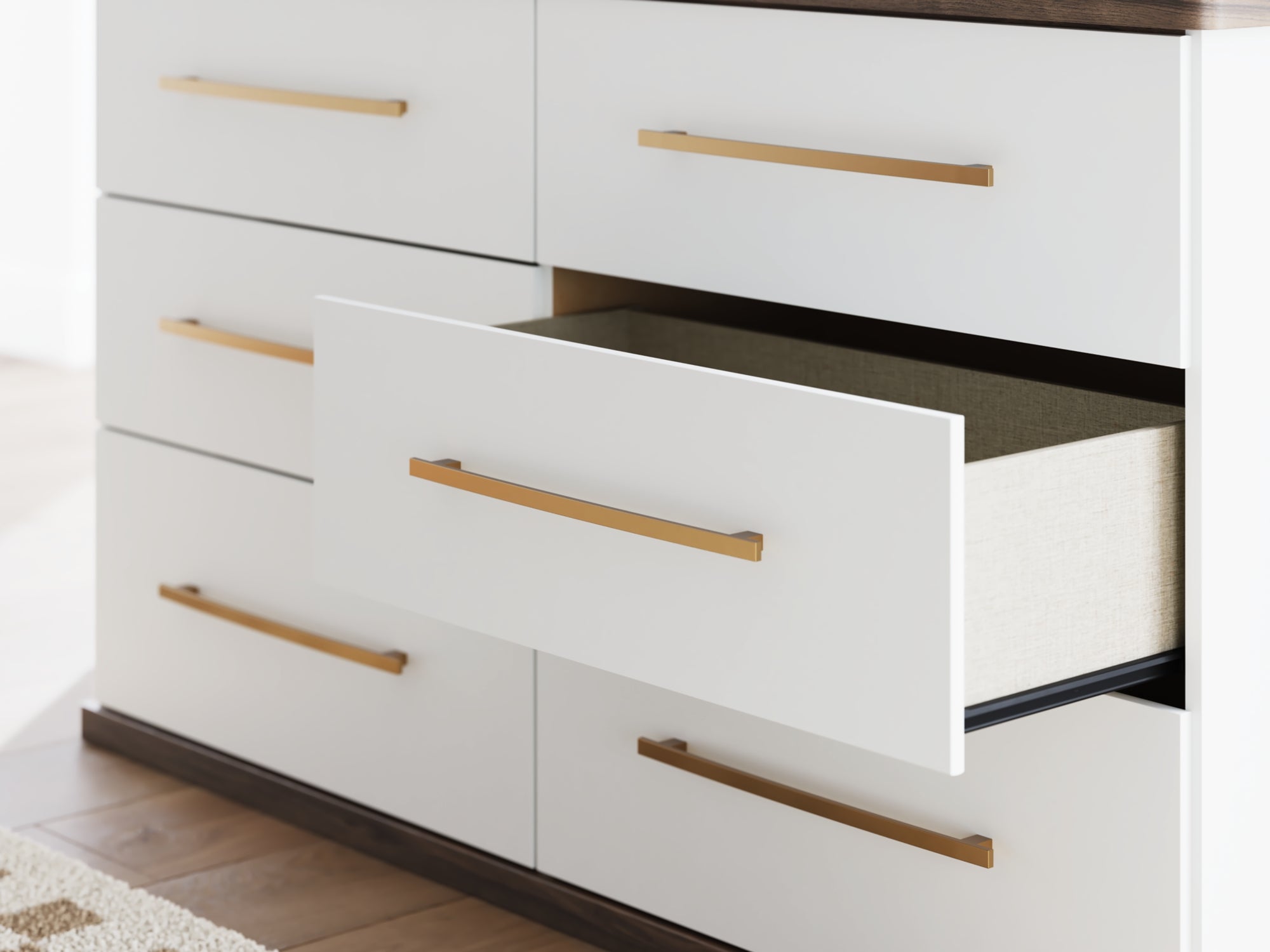 Kendanport Brown/White Dresser – Luna Furniture