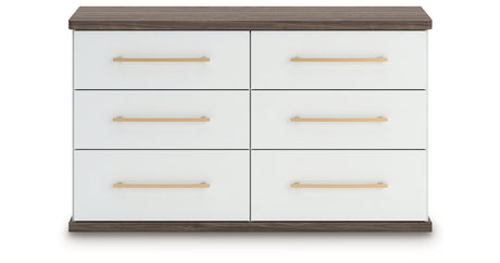 Kendanport Brown/White Dresser from Ashley Furniture - Luna Furniture