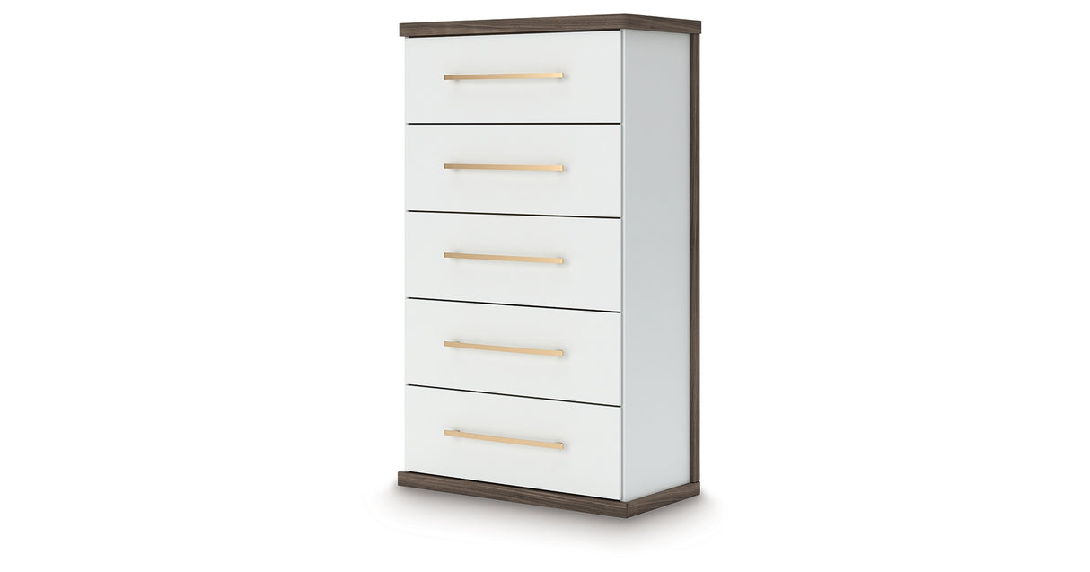 Kendanport Brown/White Chest of Drawers from Ashley Furniture - Luna Furniture