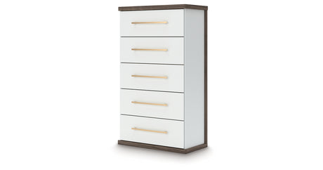 Kendanport Brown/White Chest of Drawers from Ashley Furniture - Luna Furniture