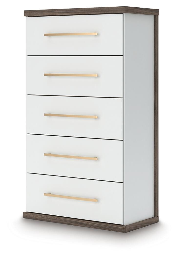 Kendanport King Upholstered Bed, Dresser, Mirror and Chest from Ashley - Luna Furniture