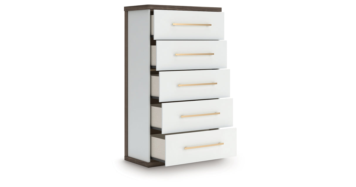 Kendanport Brown/White Chest of Drawers from Ashley Furniture - Luna Furniture