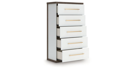 Kendanport Brown/White Chest of Drawers from Ashley Furniture - Luna Furniture
