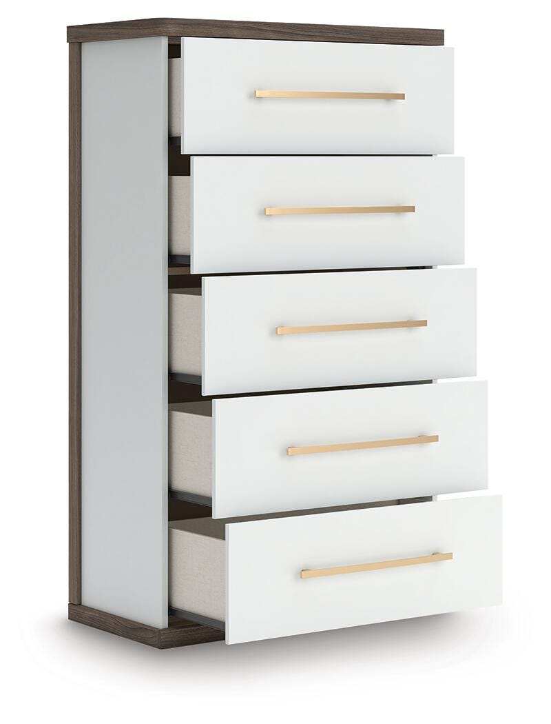 Kendanport King Upholstered Bed, Dresser, Mirror and Chest from Ashley - Luna Furniture