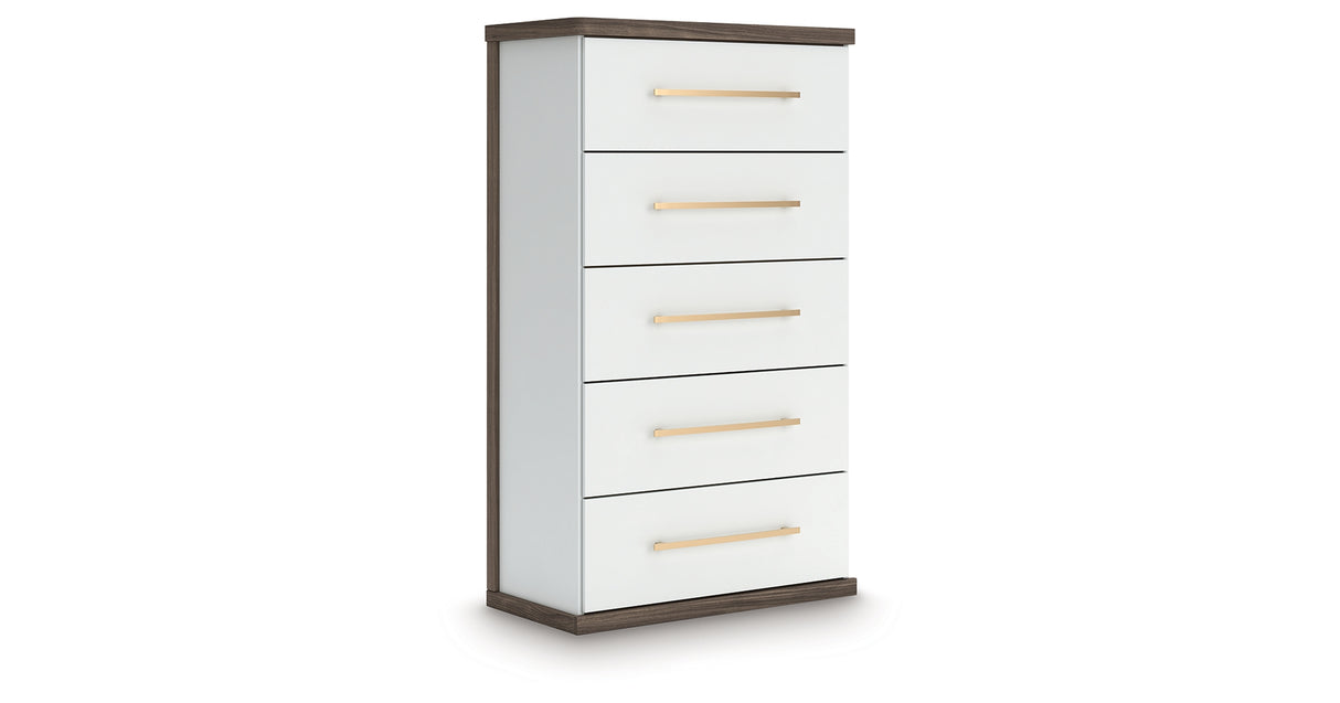 Kendanport Brown/White Chest of Drawers from Ashley Furniture - Luna Furniture