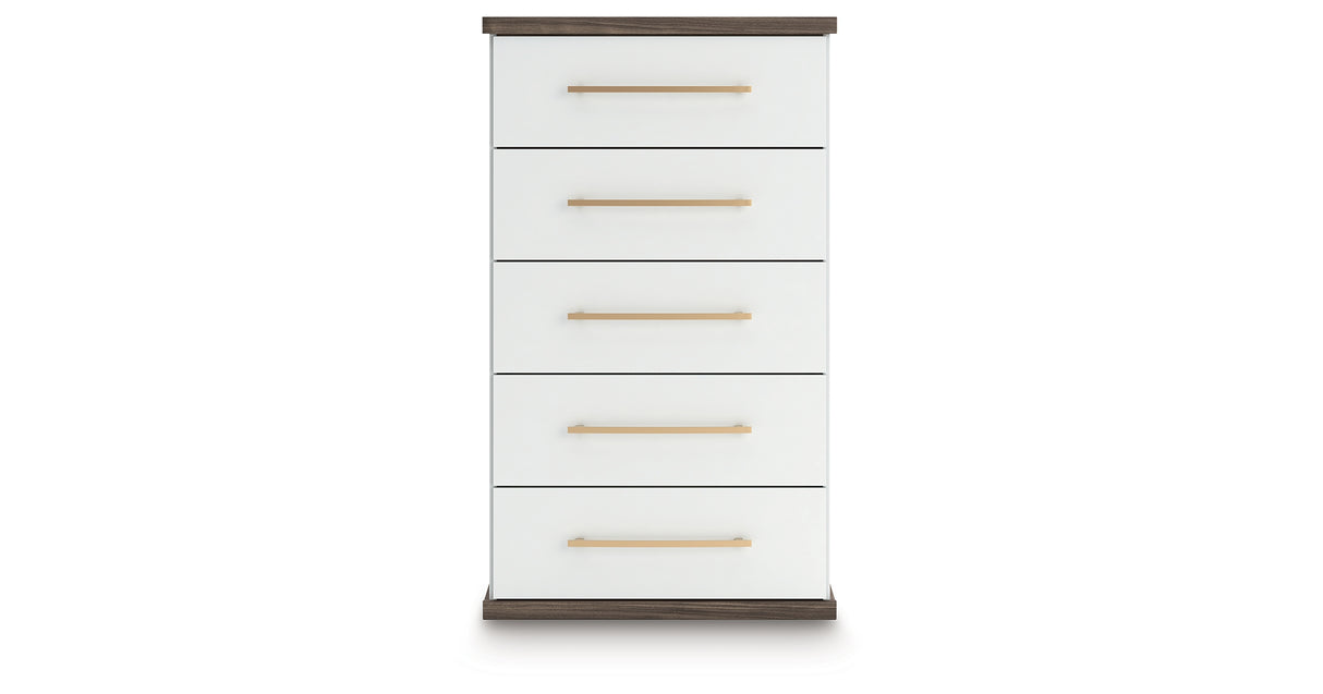 Kendanport Brown/White Chest of Drawers from Ashley Furniture - Luna Furniture