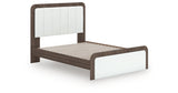Kendanport Brown/White Queen Upholstered Bed from Ashley - Luna Furniture