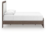 Kendanport White/Brown Queen Upholstered Bed and 2 Nightstands from Ashley - Luna Furniture
