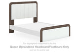 Kendanport Brown/White Queen Upholstered Headboard/Footboard from Ashley Furniture - Luna Furniture