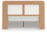 Kendanport Brown/White King Upholstered Bed, Dresser and Mirror from Ashley Furniture - Luna Furniture