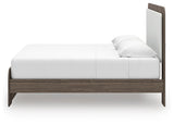 Kendanport Brown/White King Upholstered Bed, Dresser and Mirror from Ashley Furniture - Luna Furniture