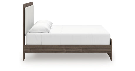 Kendanport White/Brown King Upholstered Bed, Dresser and Nightstand from Ashley Furniture - Luna Furniture