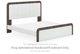 Kendanport Brown/White King Upholstered Headboard/Footboard from Ashley Furniture - Luna Furniture