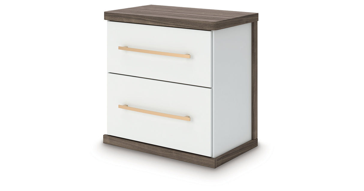 Kendanport Brown/White Nightstand from Ashley - Luna Furniture