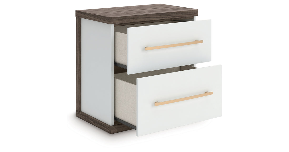 Kendanport Brown/White Nightstand from Ashley - Luna Furniture