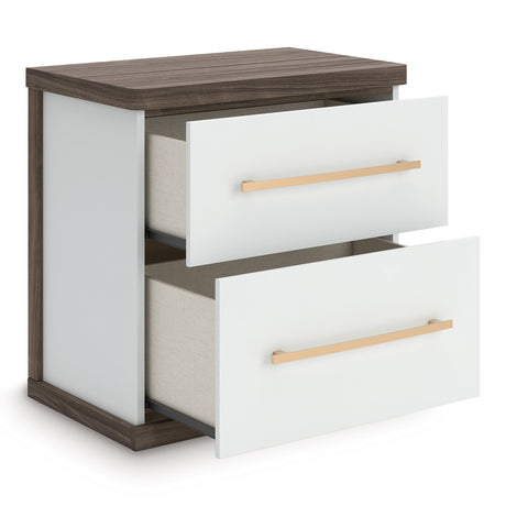 Kendanport Brown/White Upholstered Bedroom Set from Ashley Furniture - Luna Furniture