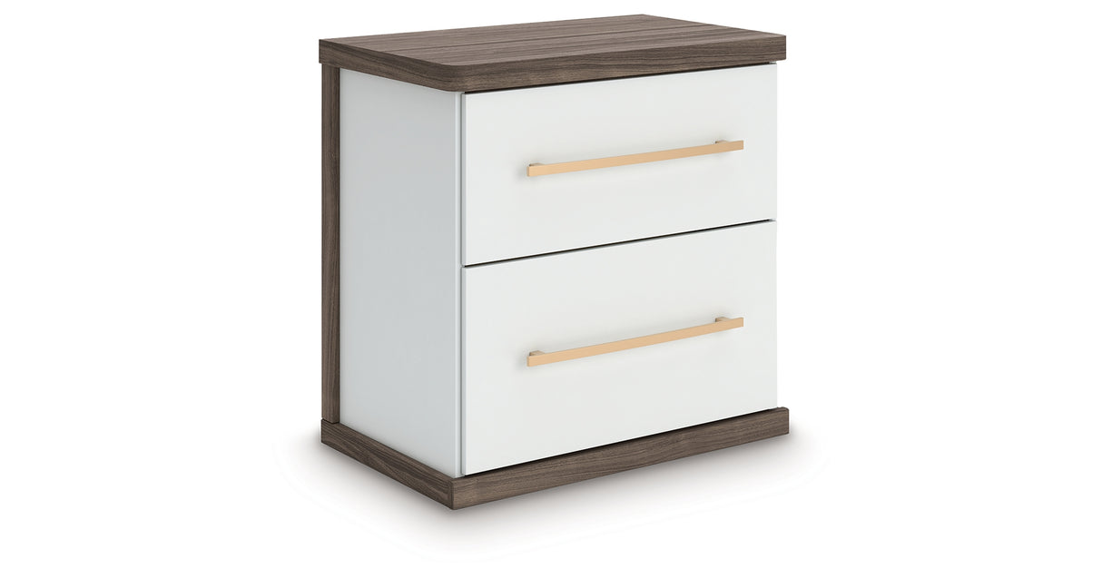 Kendanport Brown/White Nightstand from Ashley - Luna Furniture