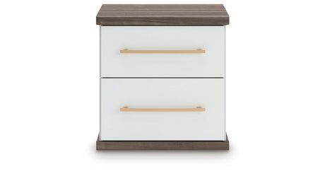 Kendanport White/Brown King Upholstered Bed, Dresser and Nightstand from Ashley Furniture - Luna Furniture